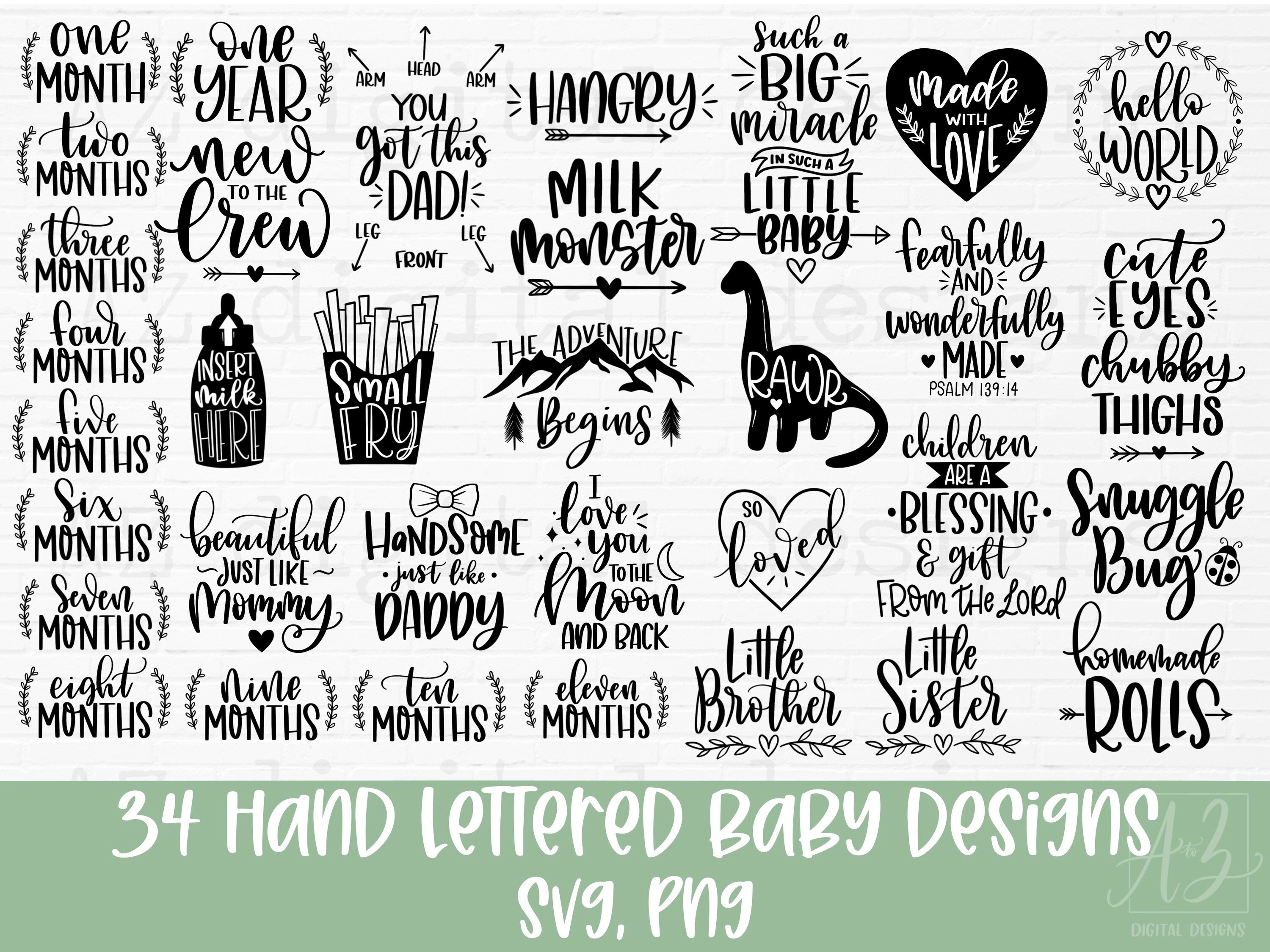 Download Baby Svg Bundle Hand Lettered Baby Quote Svg Newborn Svg Etsy