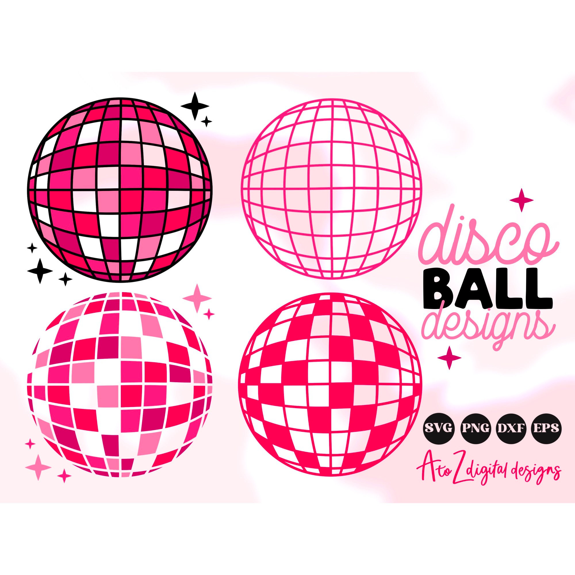 Hot pink disco ball. Mirrorball Greeting Card for Sale by CoCoArt