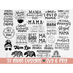 Mom svg bundle hand lettered | mothers day svg | mom life svg | mama svg | blessed mama svg | mom of boys girls svg | mom quotes svg png