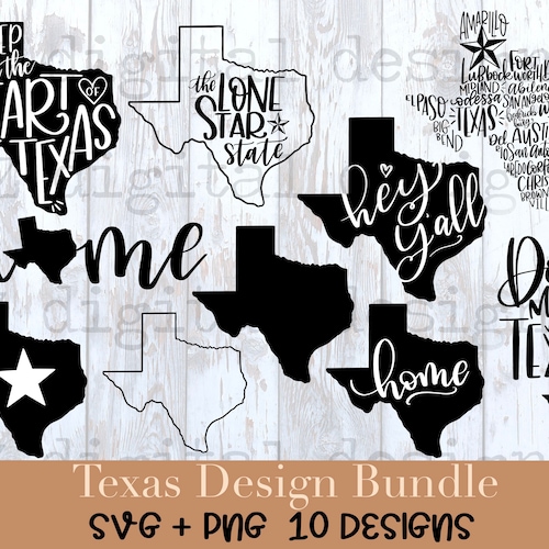 Texas Svg Bundle Hand Drawn Texas Outline Svg Texas Home - Etsy
