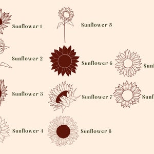 Sunflower Procreate Stamps | 10 Sunflowers Procreate Brushes | Floral ...