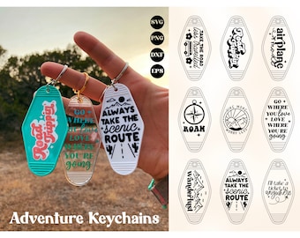 Adventure motel sleutelhanger svg, motel sleutelhanger svg bundel, avontuur svg, verkennen svg, reizen svg, retro motel sleutelhanger svg, retro svg png