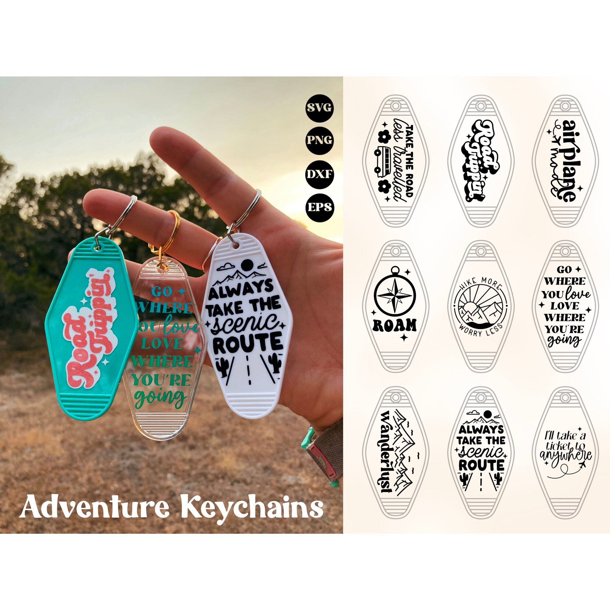 Adventure Motel Keychain Svg, Motel Keychain Svg Bundle, Adventure Svg ...