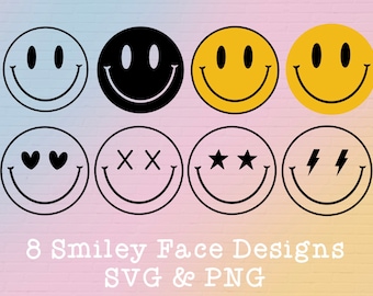 Smiley Face Clipart Etsy