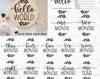Baby Milestones svg, baby announcement svg, hello world svg, birth stats svg, baby round svg, newborn sign svg, baby svg
