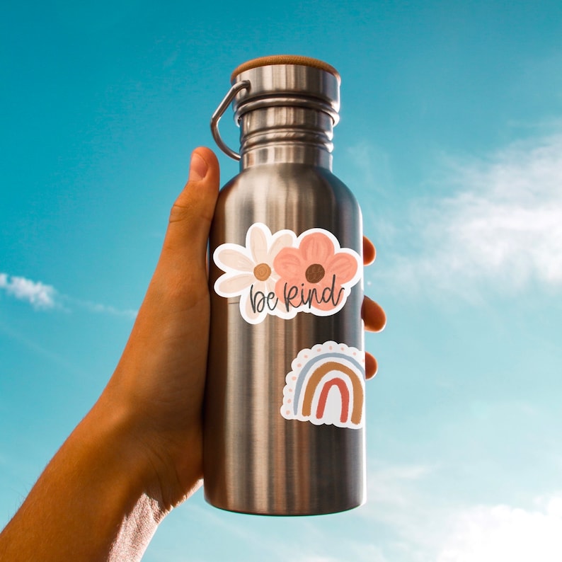 Söta blommiga utskrivbara klistermärken png, inspirerande klistermärke png, skriv ut och klipp ut klistermärke, Cricut-klistermärken, förpackningsklistermärke png, klistermärkesdesign bild 4