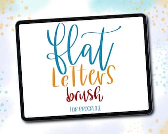 Pincel de letras planas para procrear / procrear pincel de caligrafía / pincel de procrear letras / ipad lettering / conjunto de pincel de letras digitales