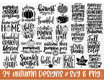 Fall svg | Fall svg bundle hand lettered | autumn svg | thanksgiving svg | hello fall svg | pumpkin svg | fall shirt svg | fall sign svg png