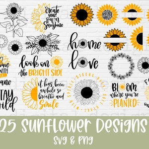 Lot svg tournesol | tournesol svg | svg demi tournesol | tournesol monogramme svg | citation tournesol svg | fleur svg | tournesol png