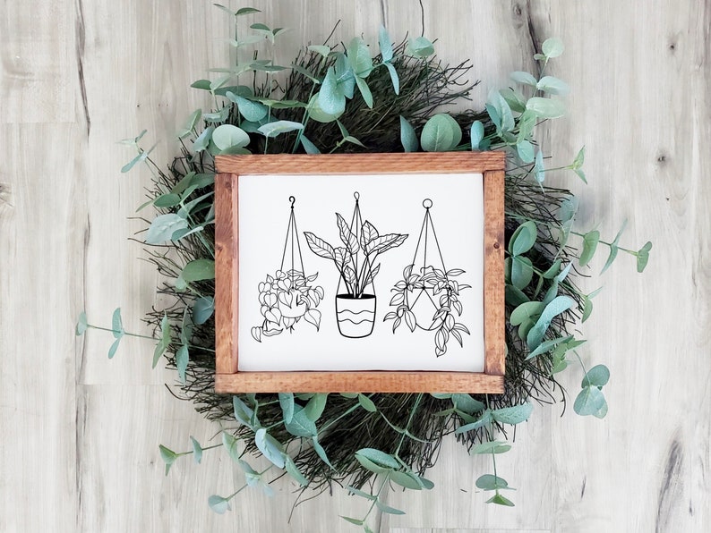 Download Plants svg bundle hand drawn hanging plants svg png clipart | Etsy