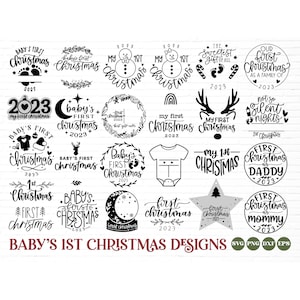 Baby's first christmas svg bundle hand lettered | my first christmas svg | baby's first christmas ornament svg | first christmas svg png