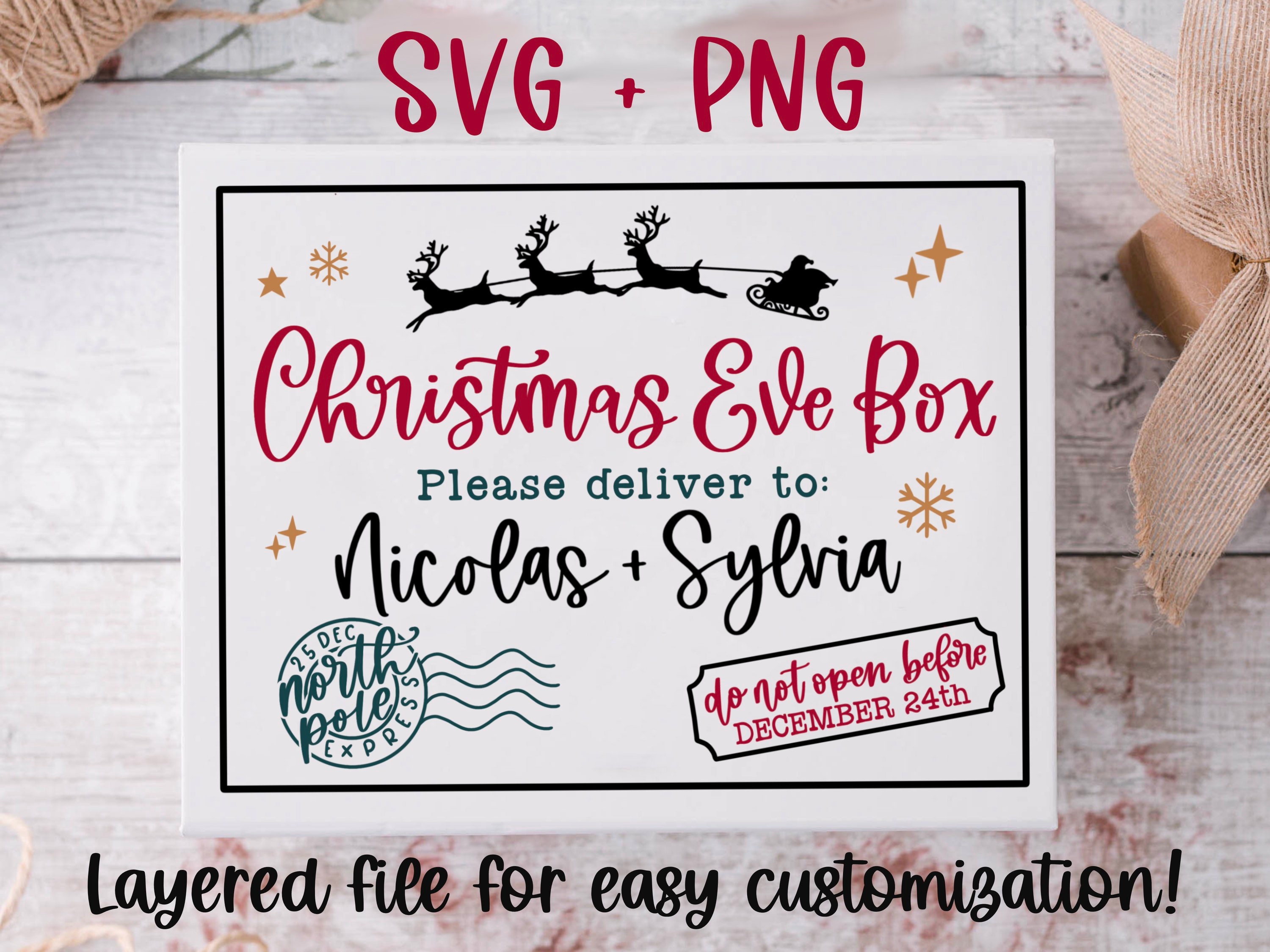 Christmas Eve Box Svg Christmas Eve Crate Svg Christmas - Etsy Canada