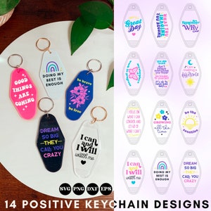 positiver motel Schlüsselanhänger svg, Retro motel Schlüsselanhänger svg, inspirierender Schlüsselanhänger svg, Affirmations svg, Schlüsselanhänger Sublimation