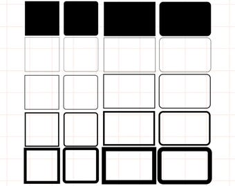 Rounded rectangle frame svg, rectangle frame svg, rounded square svg, rectangle outline svg, square outline svg, shapes svg bundle, vector