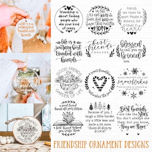 Pacchetto di ornamenti natalizi dell'amicizia in formato svg, ornamento del migliore amico in formato svg, regalo dell'amico in formato svg, ornamento del migliore amico in formato svg, ornamento del collega in formato svg, Natale