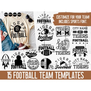 Football team template svg, football svg bundle, team logo svg, football mom t-shirt svg, player shirt svg, sports font, kids sports svg png