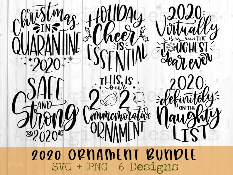 Download 2020 Christmas ornament svg bundle 2 hand lettered svg | Etsy