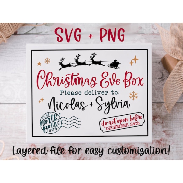 Christmas eve box svg | Christmas eve crate svg | Christmas svg | Christmas box svg | christmas box diy | kids christmas svg | christmas png