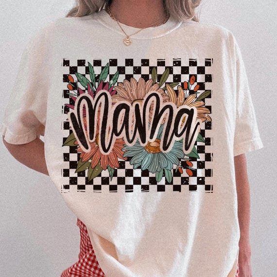 Mama checkers png, retro mama png, mama png, mama sublimation, floral mama png, mama dtf transfer, mothers day png, mama shirt png, mom png