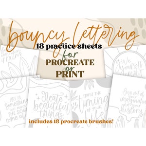 Hand lettering practice sheets for procreate, lettering practice workbook, procreate brushes, calligraphy practice pdf, coloring book