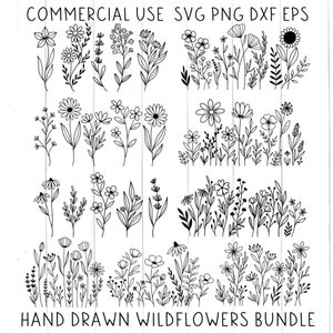 Wildblumen svg und png bündel, Wildblumen svg, Blumen svg, Blumen png, Blumen svg, Blumen png, Blumen-Shirt svg, Wildblumenfeld svg