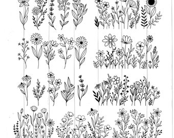 Wildflower svg and png bundle, wildflowers svg, flower svg, flower png, floral svg, floral png, flower shirt svg, wildflower field svg