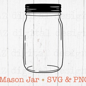 Mason jar-svg | bal pot svg | glazen pot svg | mason jar-snijbestand | glazen pot png-clipart | rustieke boerderij-svg | inblikken pot svg