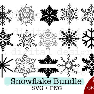 Snowflake svg bundle | snowflake clipart | christmas snowflake svg | winter svg | split snowflake monogram svg | snowflake ornament svg