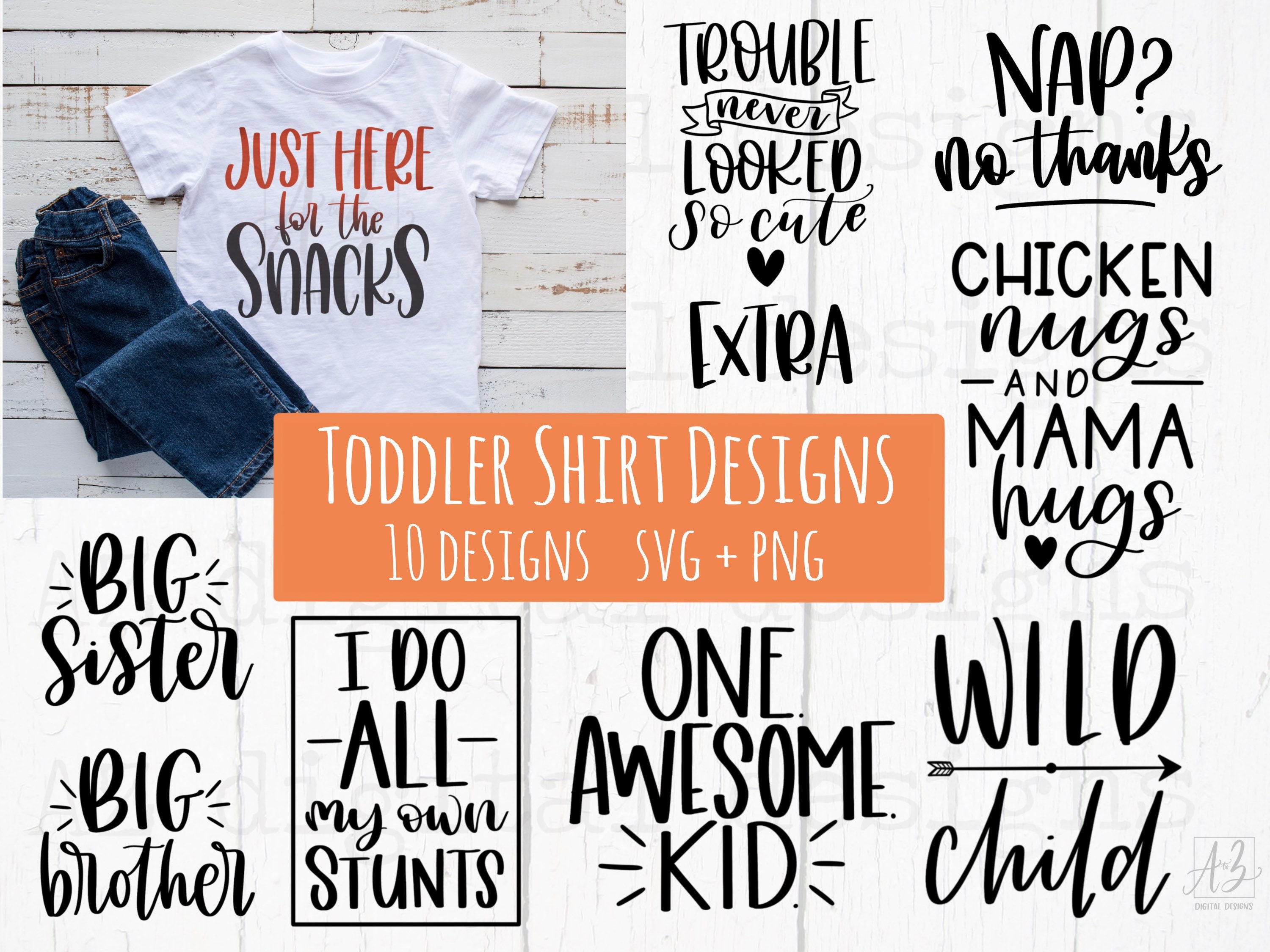 Toddler shirt svg bundle hand lettered funny toddler svg Etsy