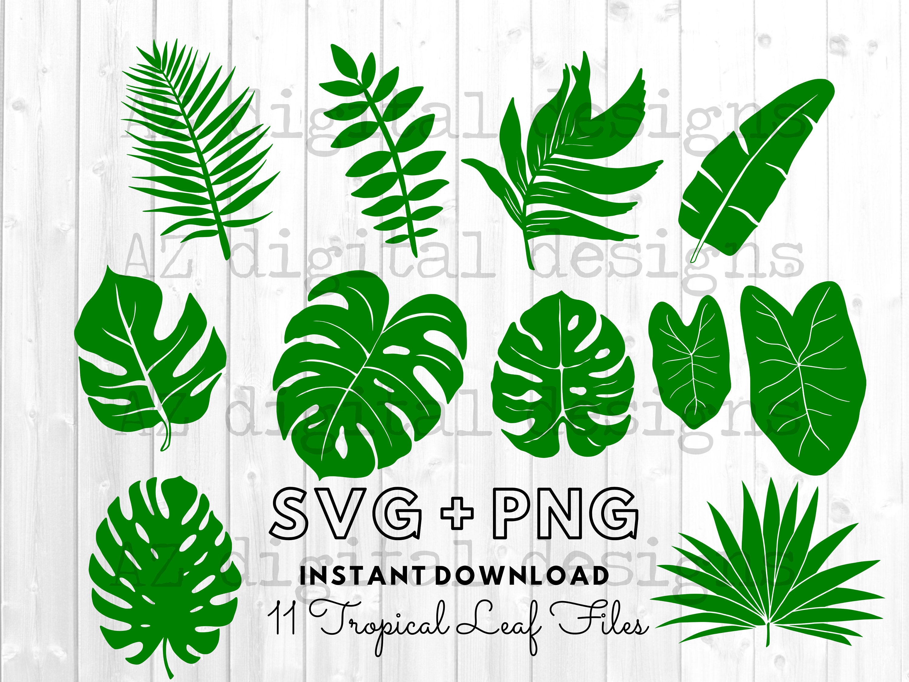 Download Tropical Leaves Svg Monstera Leaf Svg Clipart Commercial Etsy
