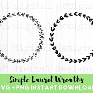 Coroas de louros svg simples | coroa de flores svg | coroa de flores com borda circular svg | coroa de flores com videira svg | monograma de coroa de flores svg | borda de louros de fazenda svg png