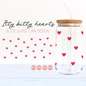 Petits coeurs verre peut svg, verre de Saint-Valentin peut svg, verre peut svg, libbey peut svg, verre peut envelopper svg, amour peut svg, tendance svg png