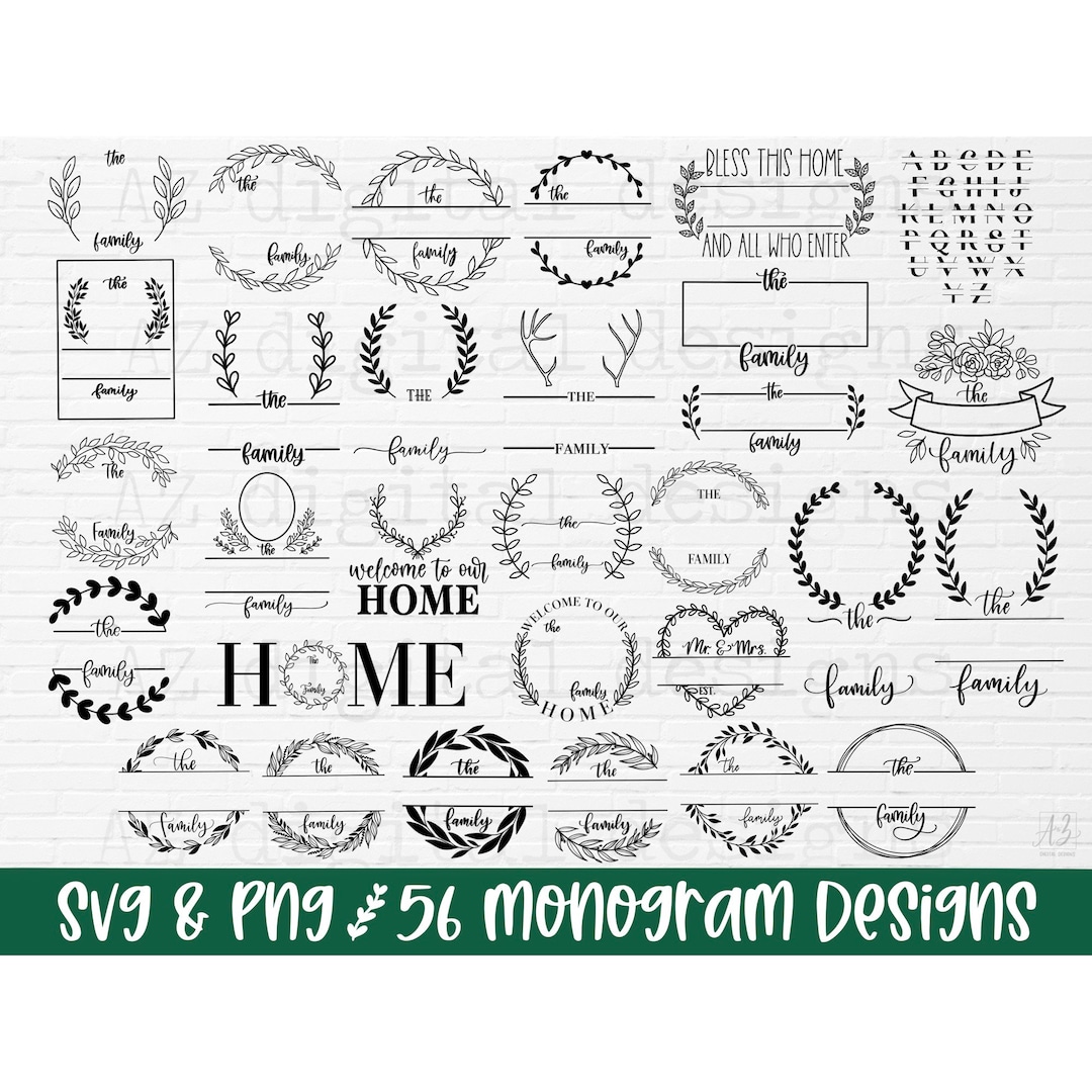 Monogram Decals, Sheet of Monograms, Monogram Bundle, Monogram Stickers 