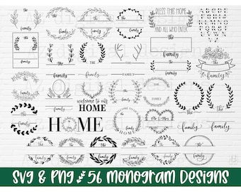 Familienname Monogramm svg Bundle | Monogramm svg | Split Monogramm svg | Hochzeit Monogramm svg | Familie svg | Familienname svg Nachname svg png