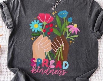 Spread kindness png, flower png, retro flower png, boho flower, floral png, boho floral png, mental health png, be kind, inspirational png