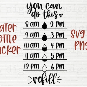 Suivi de bouteille d'eau svg | bouteille d'eau svg | traceur d'eau svg | Sticker bouteille d'eau svg | Hydroflask svg | svg de remise en forme | bois ton eau
