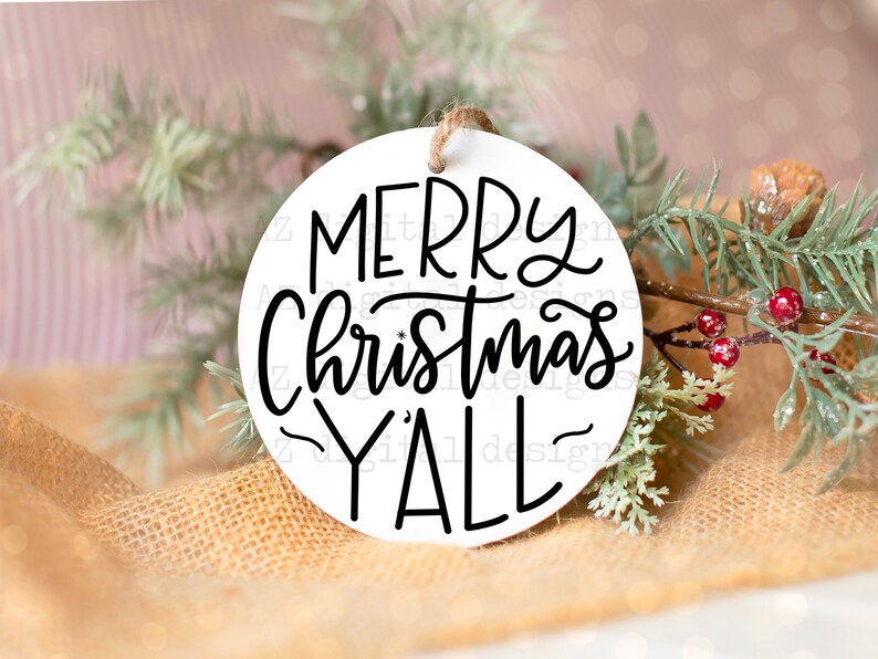 Download Christmas ornament svg bundle hand lettered round ...