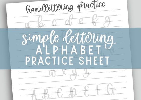 Hand Lettering Alphabet Practice Sheet Simple Lettering Practice