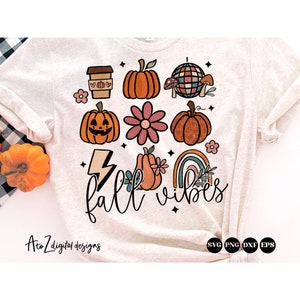 Sublimación de vibraciones de otoño png, sublimación de otoño retro, hongo png, otoño angustiado png, calabaza png, sublimación de moda png, otoño png