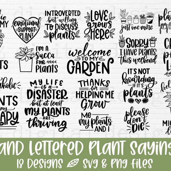 Plant svg bundle | plant mom svg | funny plant quote svg | garden quote svg | crazy plant lady svg | houseplant svg |
