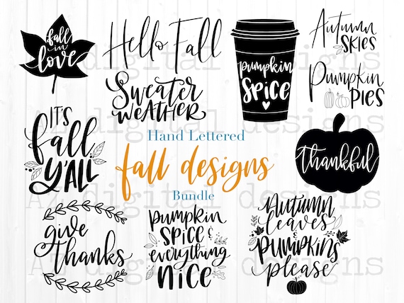 Download Fall Svg Bundle Hand Lettered Sayings Autumn Svg Bundle Etsy