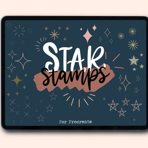Sterren procreëren borstels | 14 sterren voortplantingszegels | ster krabbels brushset | procreate sparkle glitter borstel | procreate stempel krabbels borstel