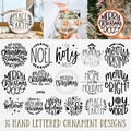 Christmas ornament svg bundle #1 hand lettered | Christmas svg | believe svg | christmas cut file | christmas scene svg | round ornament svg
