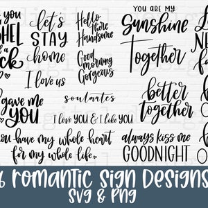 Bedroom sign svg bundle hand lettered | romantic sign svg | farmhouse sign svg | above the bed sign svg | love sign svg | soulmates svg png