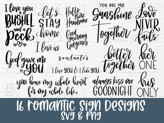 Bedroom Sign Svg Bundle Hand Lettered Romantic Sign Svg | Etsy