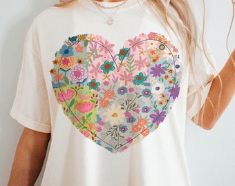 Boho heart png bundle, patchwork floral heart png, boho png, flowers png, floral png, boho floral png svg sublimation