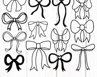 Ribbon bow svg, bow svg, coquette bow svg, hand drawn bow svg, bow line drawing, bow vector, hair bow svg, retro bow svg, ribbon svg png