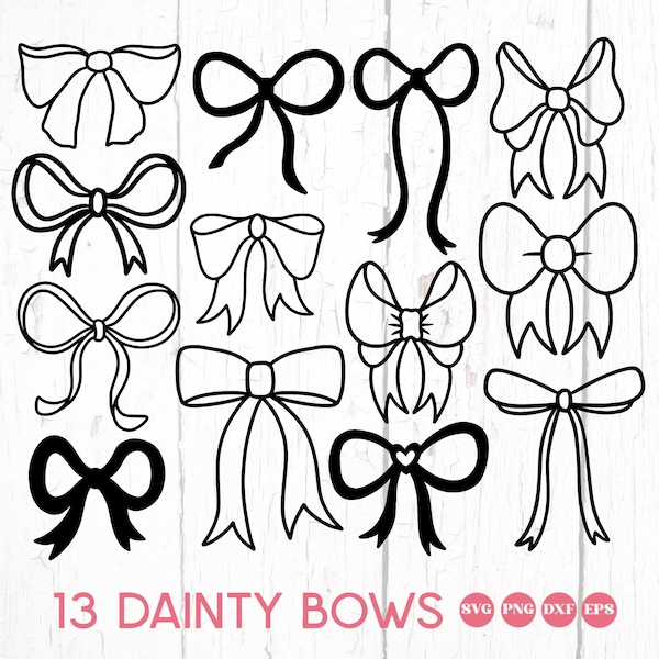 Bow Line Drawing Vector - Etsy