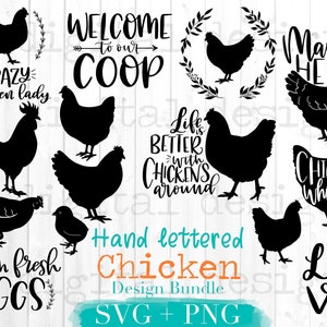 Chicken svg bundle hand drawn | hen svg | rooster svg | chicken svg funny | crazy chicken lady svg | chicken whisperer svg | chicken clipart