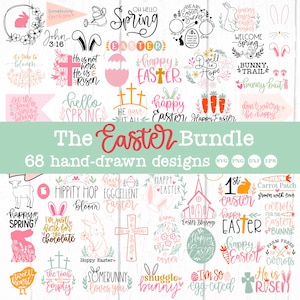 Svg de Pâques, lot de svg de Pâques, joyeuses Pâques svg, svg de lapin de Pâques, svg de printemps, svg de Pâques à la ferme, svg de Pâques pour enfants, oeuf de Pâques, png de Pâques